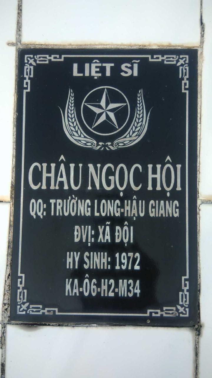 Ảnh mộ liệt sĩ Châu Ngọc Hội