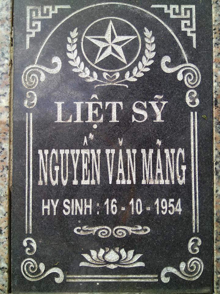 Ảnh mộ liệt sĩ NGUYỄN VĂN MÀNG