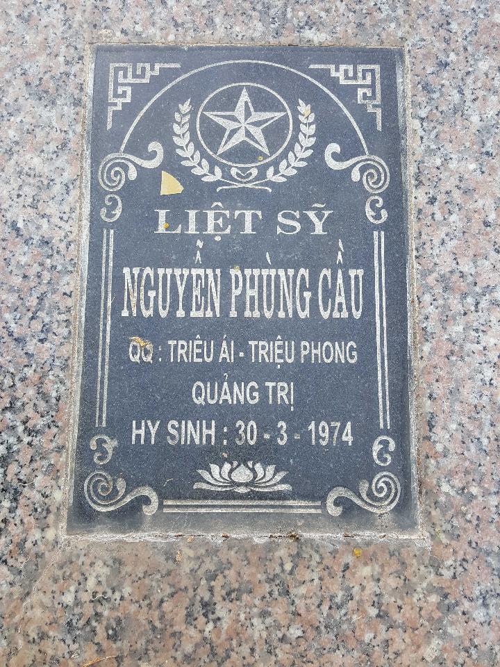 Ảnh mộ liệt sĩ NGUYỄN PHÙNG CẦU