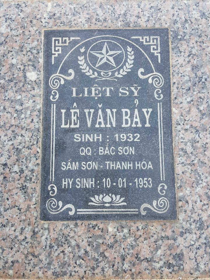 Ảnh mộ liệt sĩ LÊ VĂN BẢY