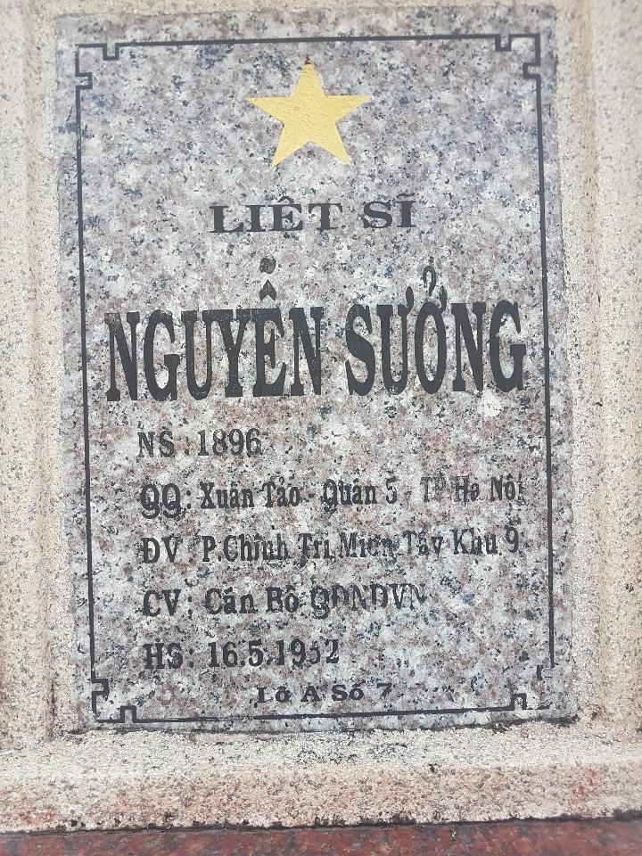 Ảnh mộ liệt sĩ Nguyễn Sưởng