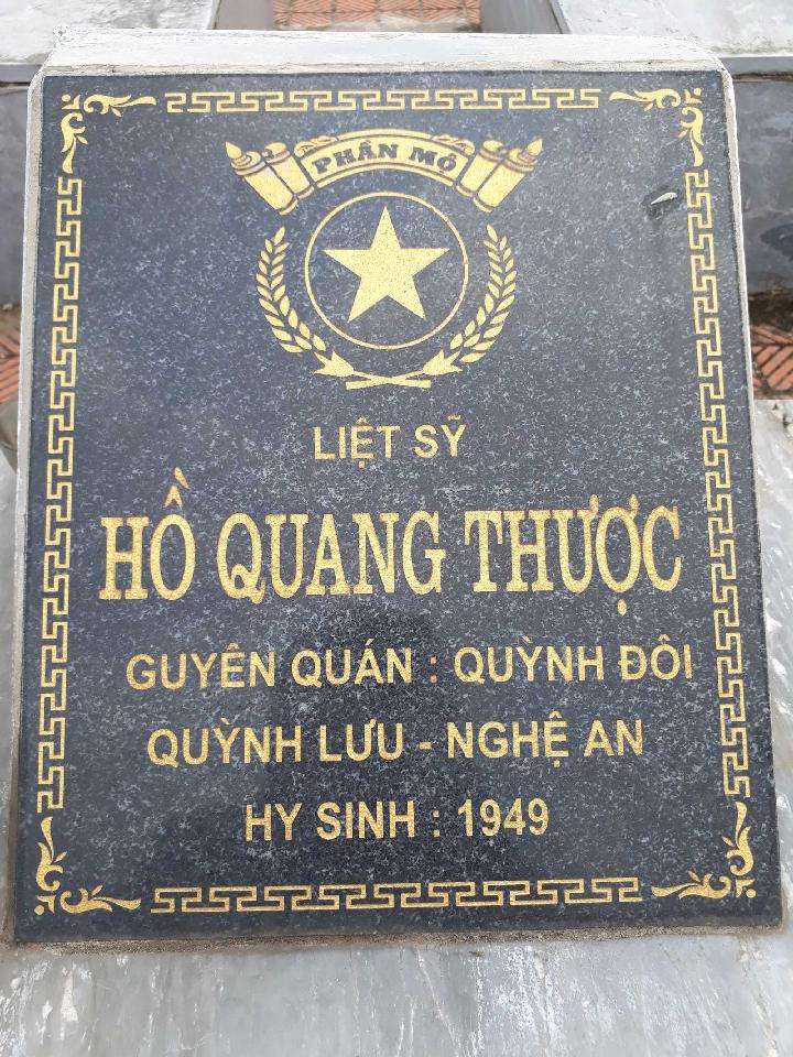 Ảnh mộ liệt sĩ HỒ QUANG THƯỢC