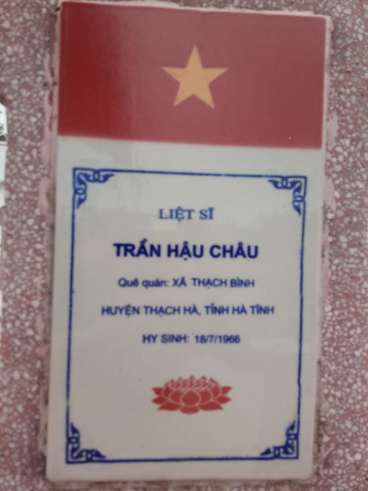Ảnh mộ liệt sĩ TRẦN HẬU CHÂU