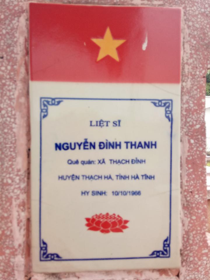 Ảnh mộ liệt sĩ NGUYỄN ĐÌNH THANH