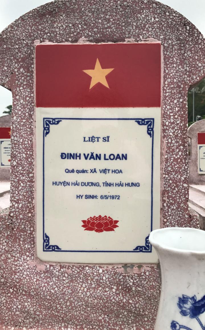 Ảnh mộ liệt sĩ ĐINH VĂN LOAN