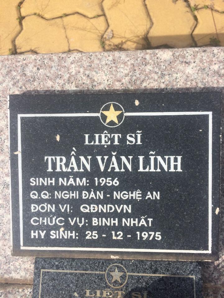Ảnh mộ liệt sĩ TRẦN VĂN LĨNH