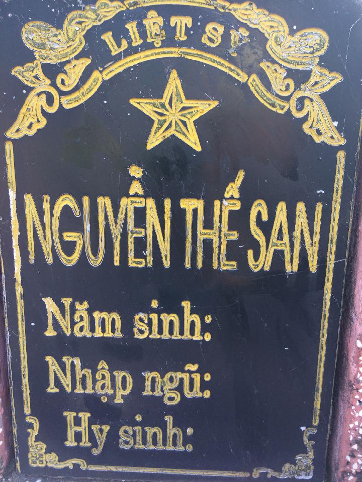 Ảnh mộ liệt sĩ NGUYỄN THẾ SAN
