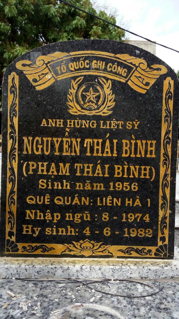 Ảnh mộ liệt sĩ NGUYỄN THÁI BÌNH