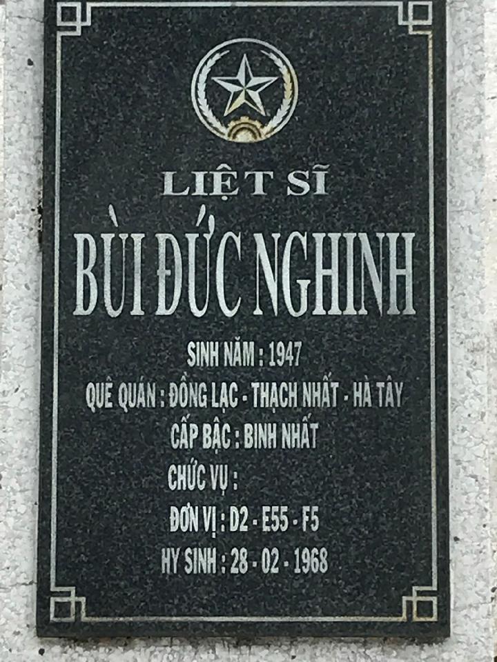 Ảnh mộ liệt sĩ Bùi Đức Nghinh