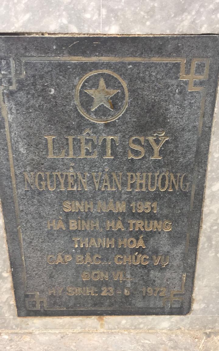 Ảnh mộ liệt sĩ NGUYỄN VĂN PHƯƠNG