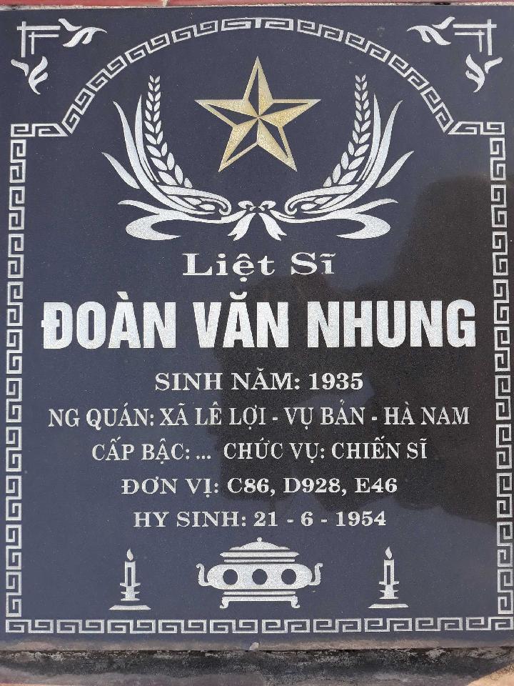 Ảnh mộ liệt sĩ đoàn văn nhung