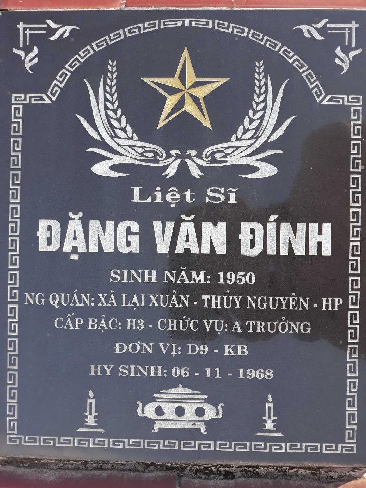Ảnh mộ liệt sĩ đặng văn đính