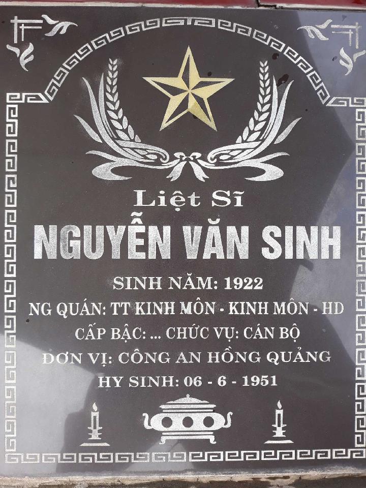 Ảnh mộ liệt sĩ nguyễn văn sinh