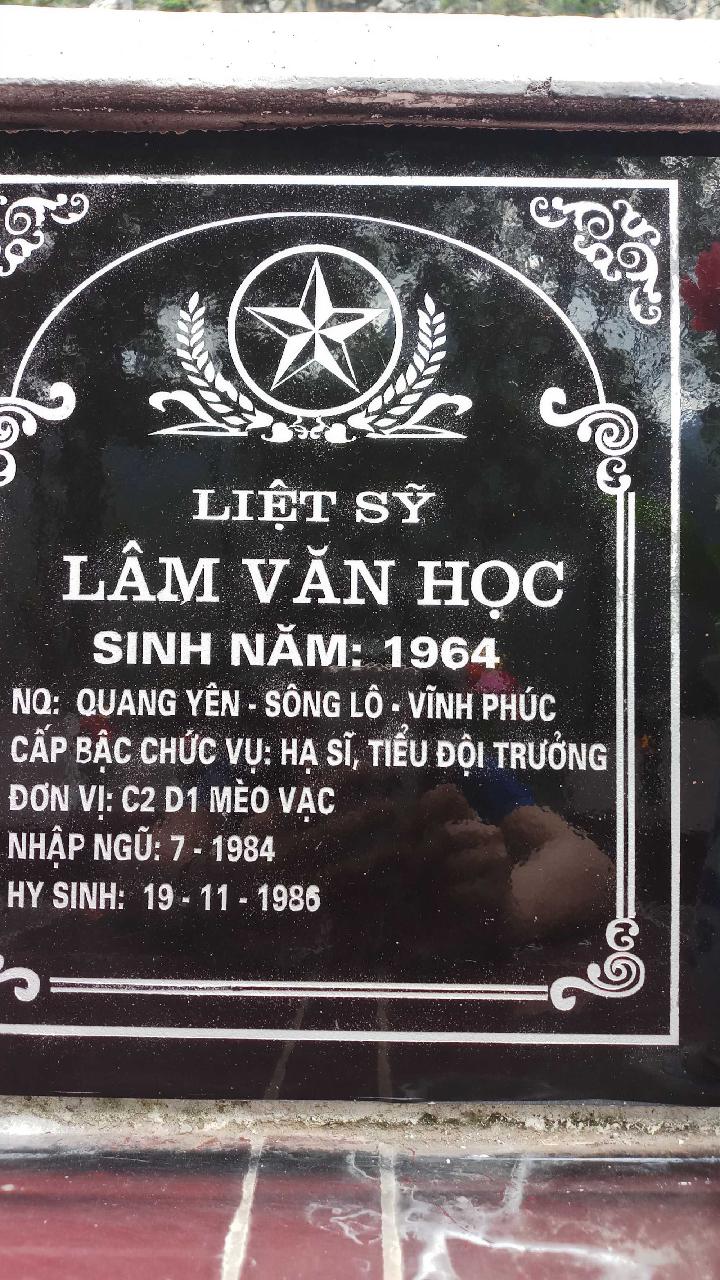 Ảnh mộ liệt sĩ Lâm Văn Học