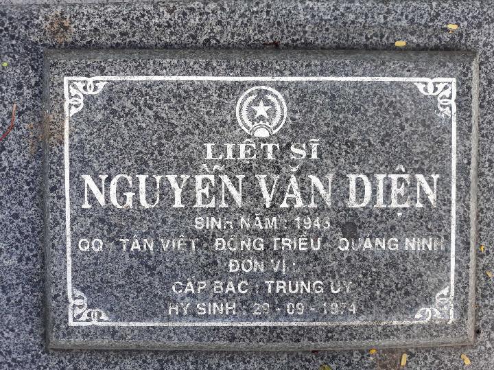 Ảnh mộ liệt sĩ NGUYỄN VĂN DIỆN