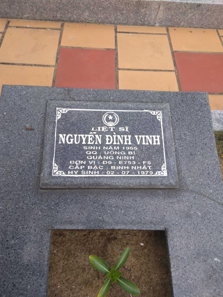 Ảnh mộ liệt sĩ NGUYỄN ĐÌNH VINH