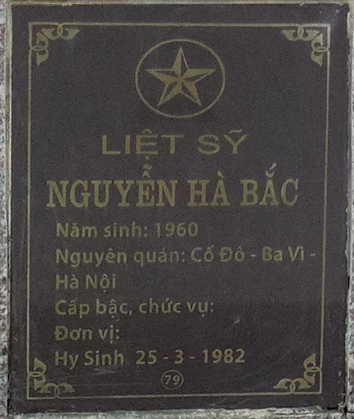 Ảnh mộ liệt sĩ Nguyễn Hà Bắc