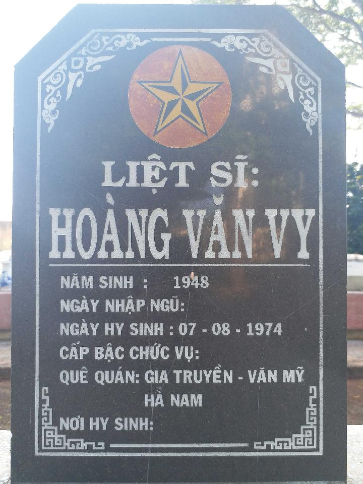 Ảnh mộ liệt sĩ Hoàng Văn Vy