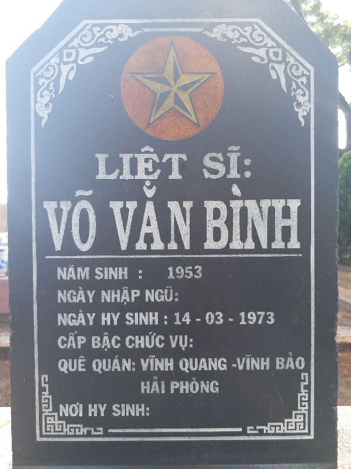 Ảnh mộ liệt sĩ Võ Văn Bình