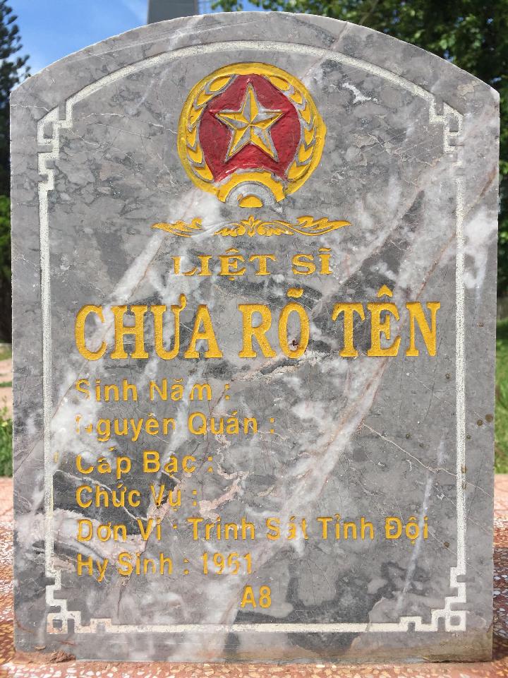 Ảnh mộ liệt sĩ Liệt sĩ chưa biết tên