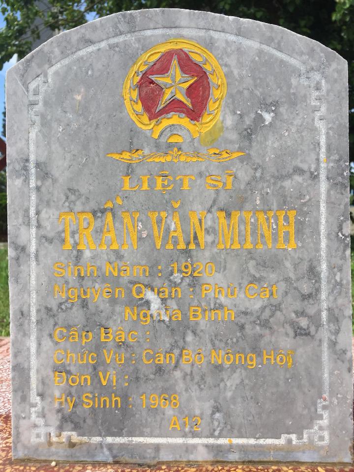 Ảnh mộ liệt sĩ Trần Văn Minh