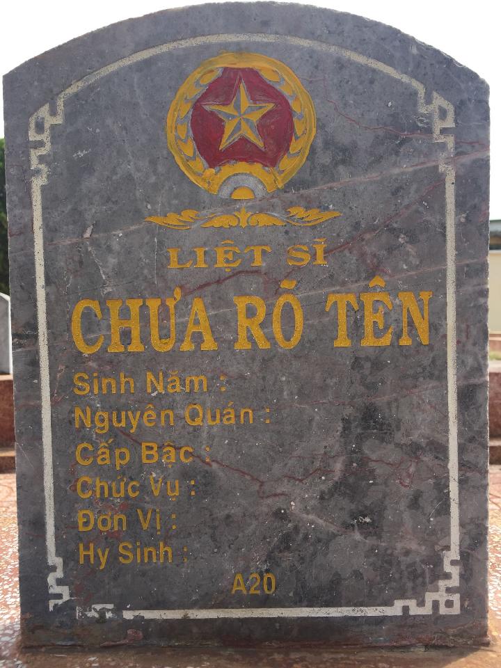 Ảnh mộ liệt sĩ Liệt sĩ chưa biết tên