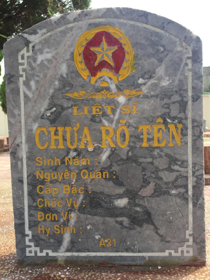 Ảnh mộ liệt sĩ Liệt sĩ chưa biết tên