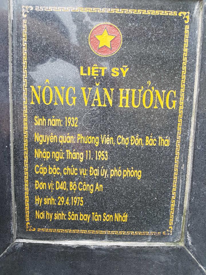 Ảnh mộ liệt sĩ Nông Văn Hưởng