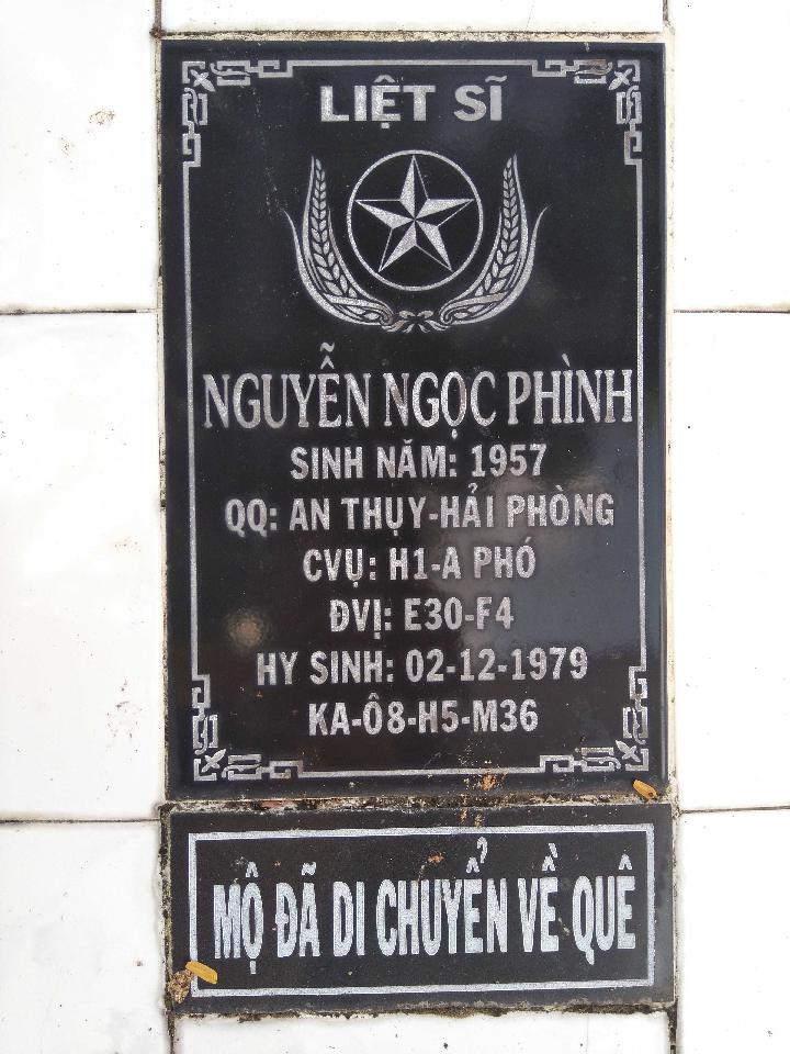Ảnh mộ liệt sĩ Nguyễn Ngọc Phình