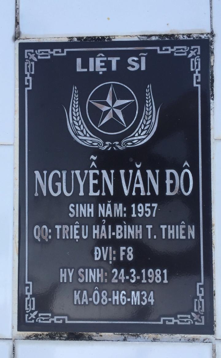 Ảnh mộ liệt sĩ Nguyễn Văn Đô
