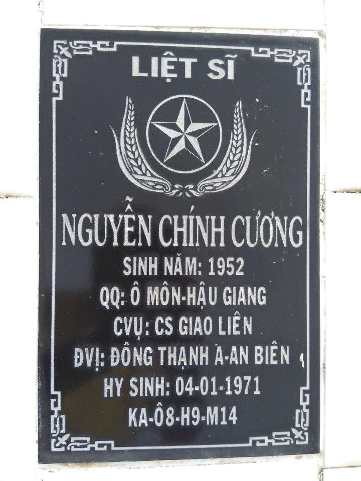Ảnh mộ liệt sĩ Nguyễn Chính Cương