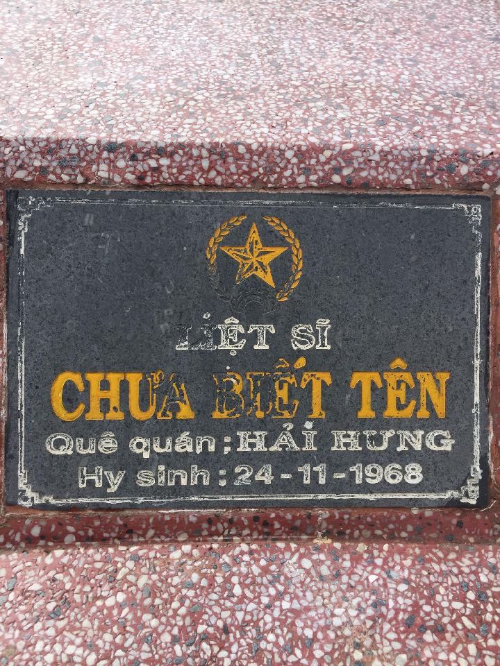 Ảnh mộ liệt sĩ Liệt sĩ chưa biết tên