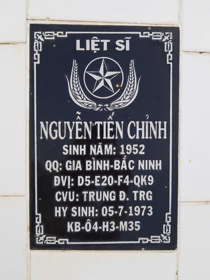 Ảnh mộ liệt sĩ Nguyễn Thế Chỉnh