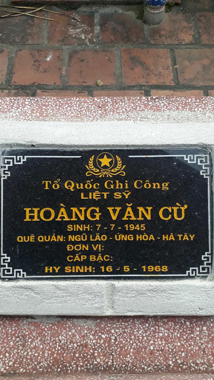 Ảnh mộ liệt sĩ Hoàng Văn Cừ