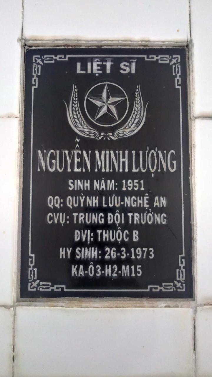 Ảnh mộ liệt sĩ Nguyễn Minh Lượng