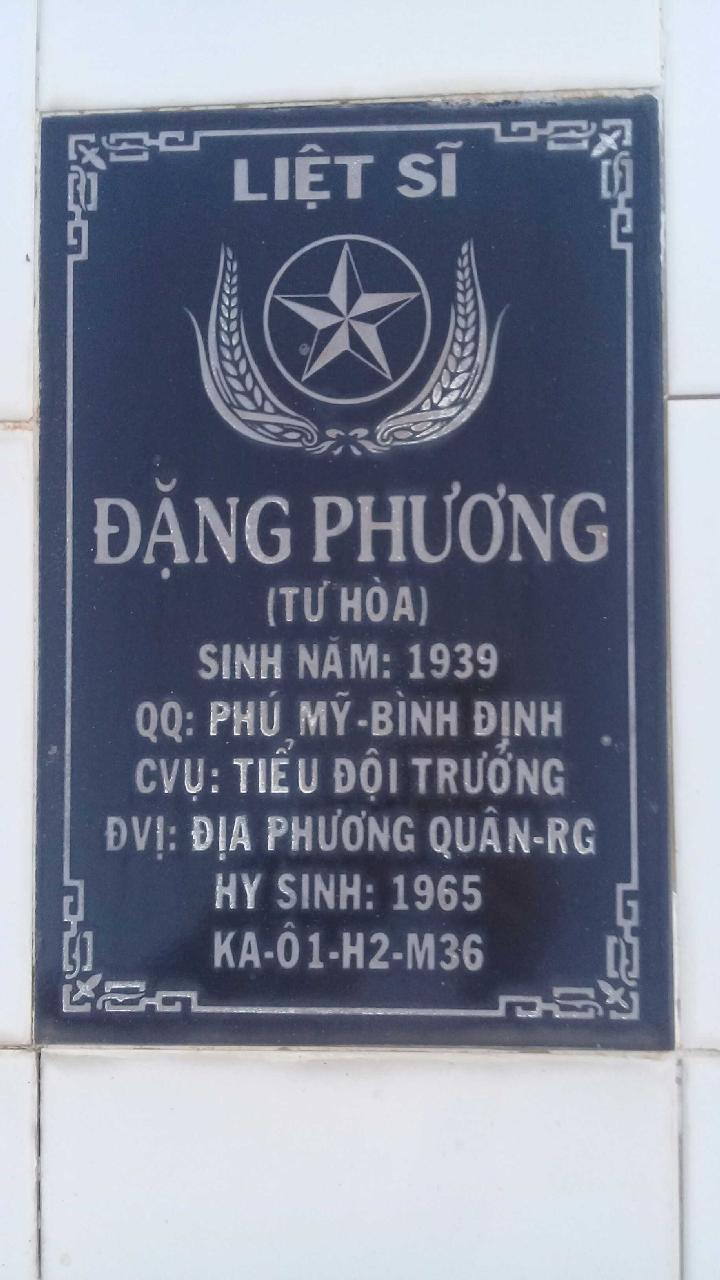 Ảnh mộ liệt sĩ Đặng Phương