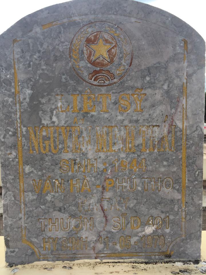Ảnh mộ liệt sĩ Nguyễn Minh Thái
