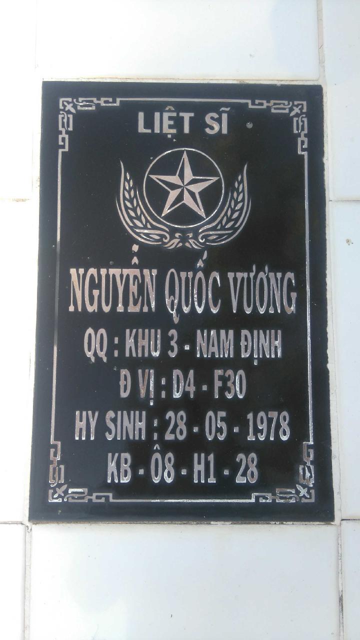Ảnh mộ liệt sĩ Nguyễn Quốc Vương