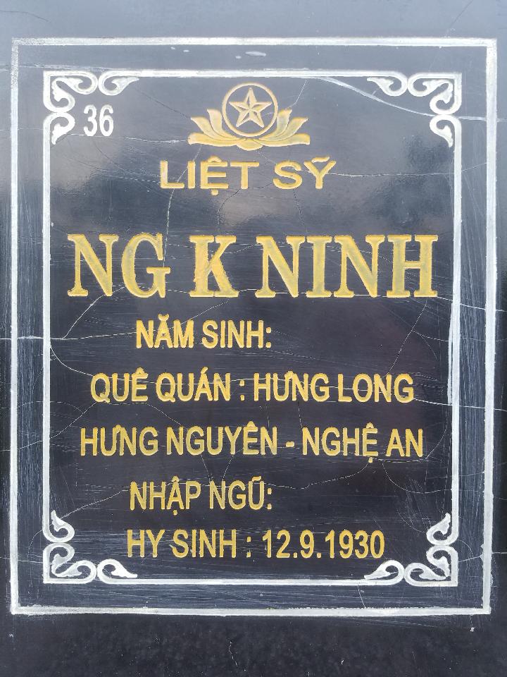 Ảnh mộ liệt sĩ Ng K Ninh