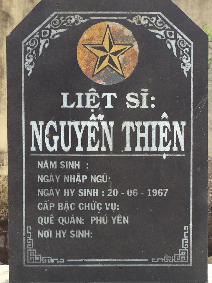 Ảnh mộ liệt sĩ Nguyễn Thiện