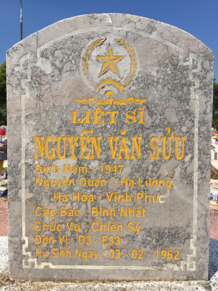 Ảnh mộ liệt sĩ Nguyễn Văn Sửu