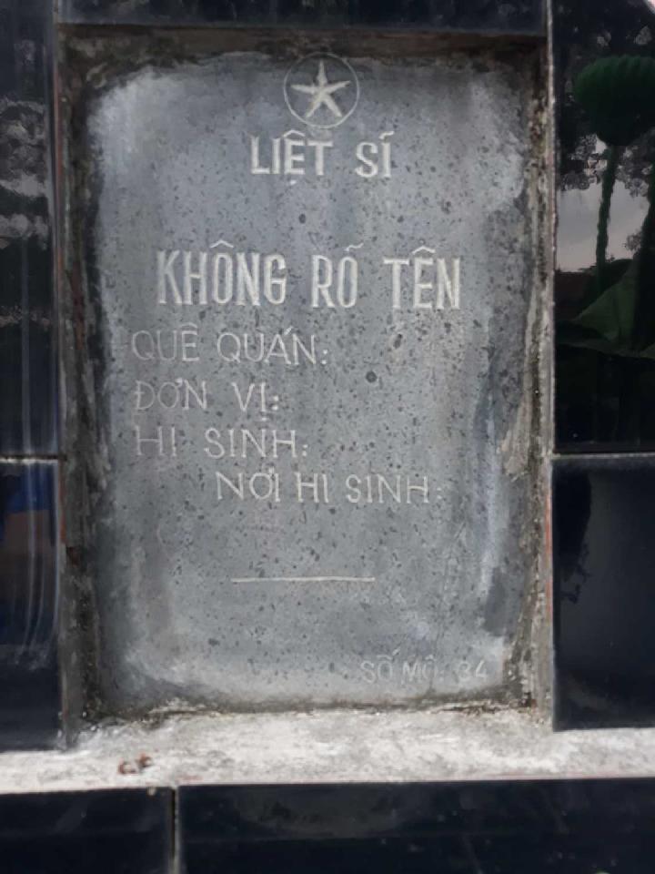 Ảnh mộ liệt sĩ Liệt sĩ chưa biết tên
