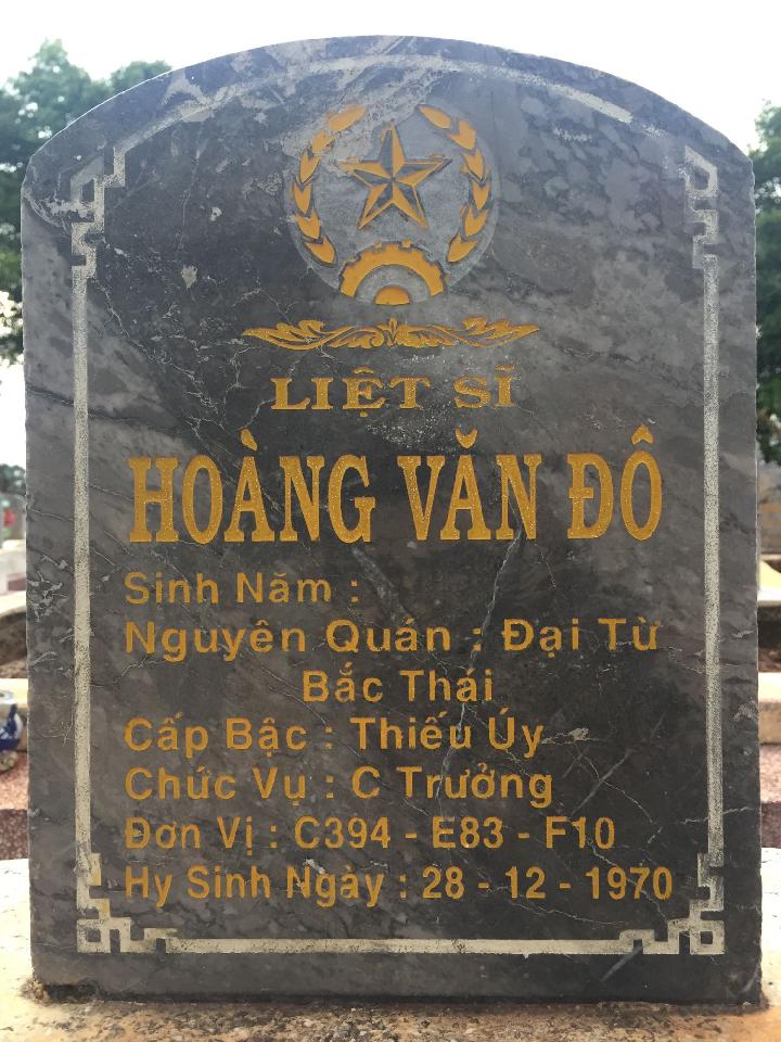 Ảnh mộ liệt sĩ Hoàng Văn Đô