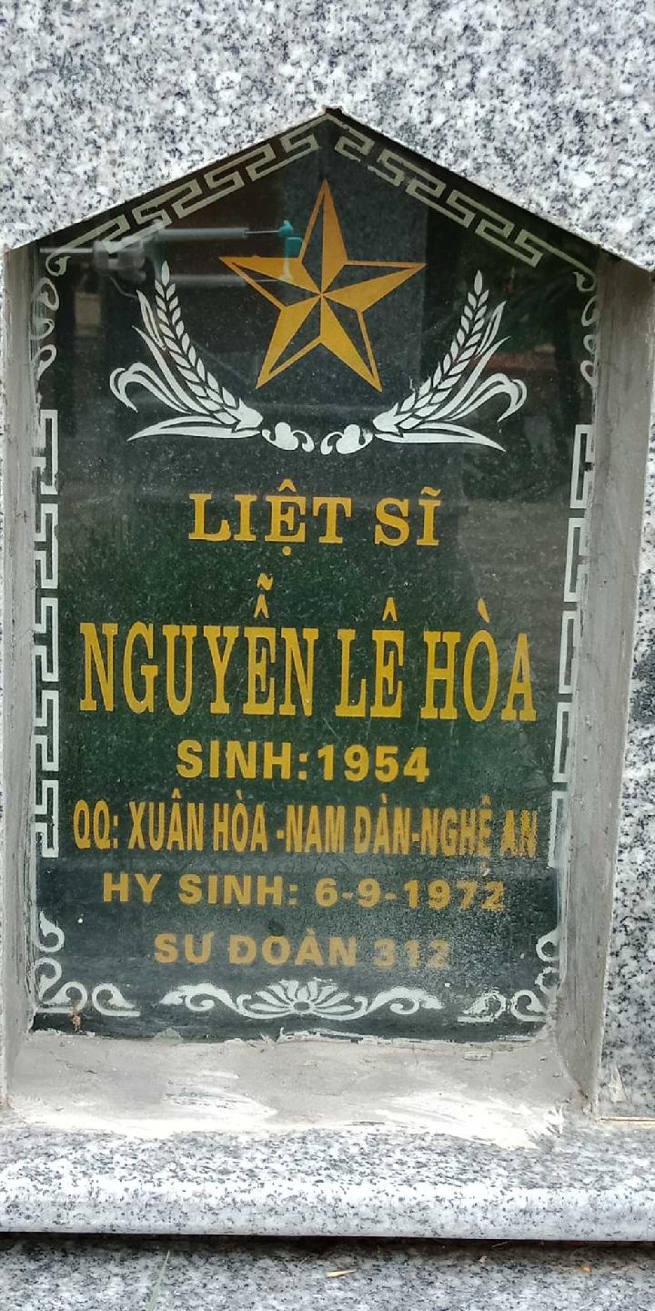 Ảnh mộ liệt sĩ Nguyễn Lê Hòa