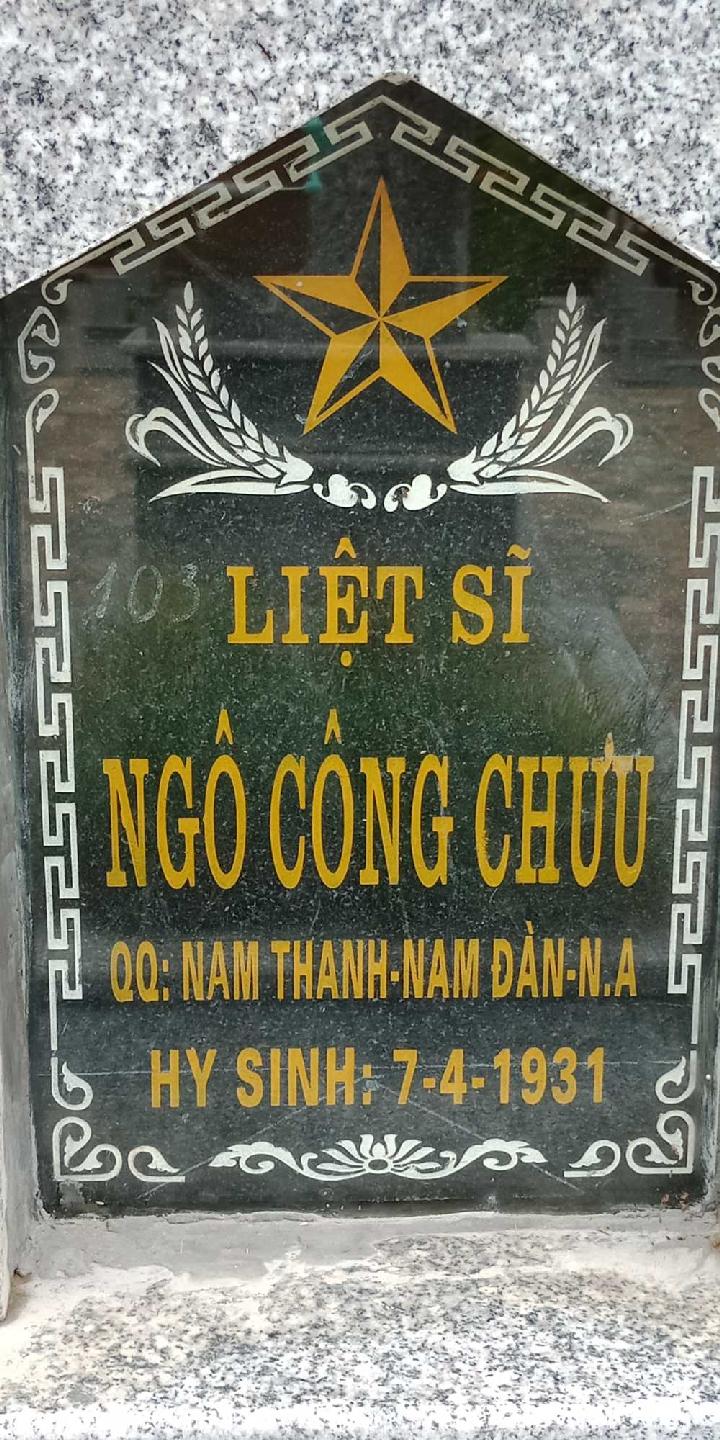 Ảnh mộ liệt sĩ Nguyễn Công Chưu