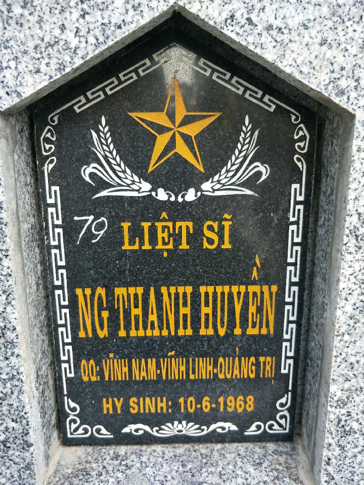 Ảnh mộ liệt sĩ Nguyễn Thanh Huyền