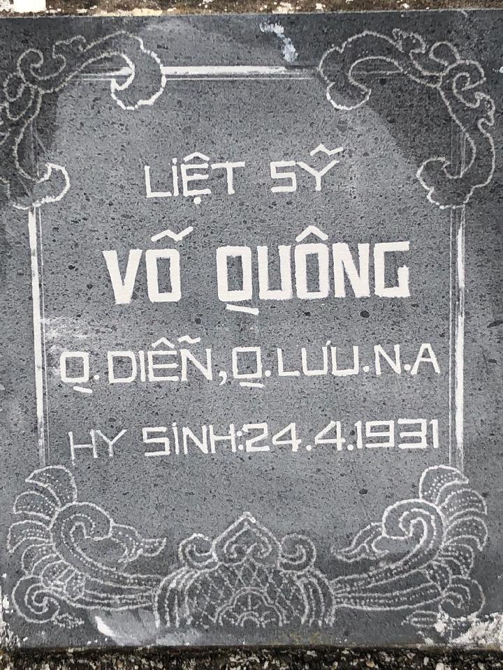 Ảnh mộ liệt sĩ Võ Quông