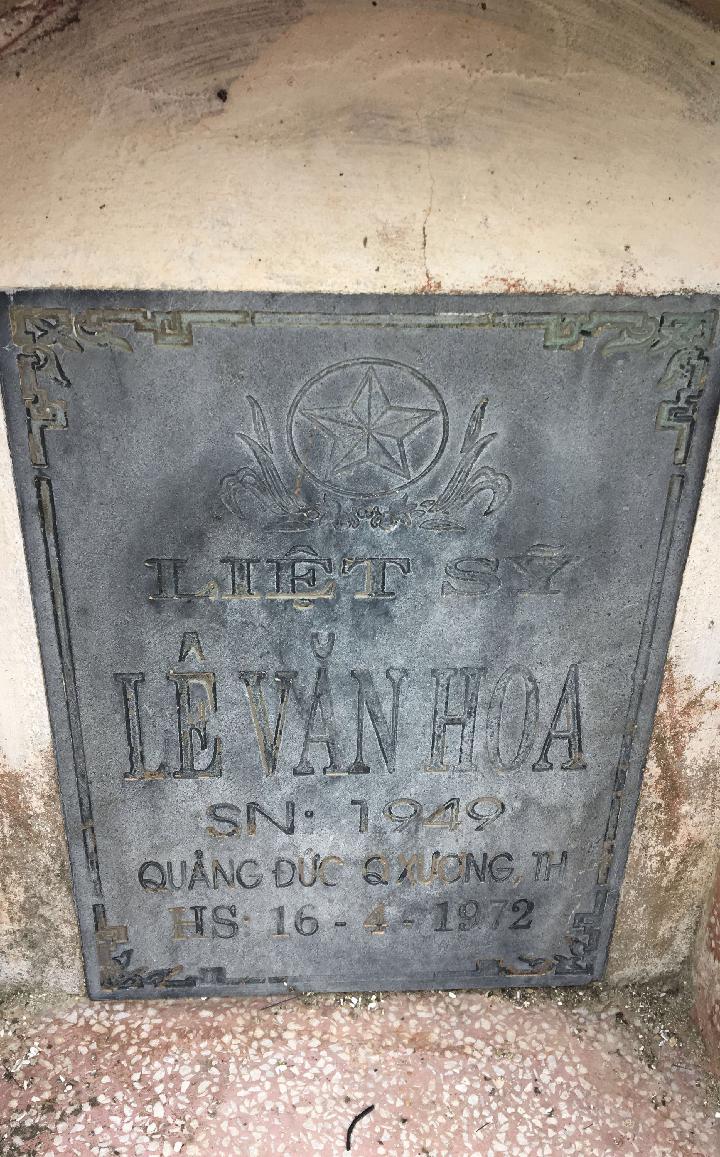 Ảnh mộ liệt sĩ LÊ VĂN HOA