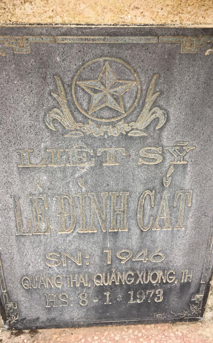 Ảnh mộ liệt sĩ LÊ ĐÌNH CẮT