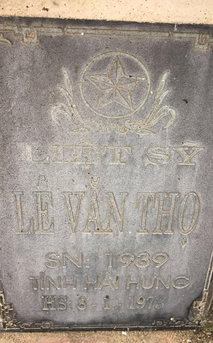 Ảnh mộ liệt sĩ LÊ VĂN THỌ